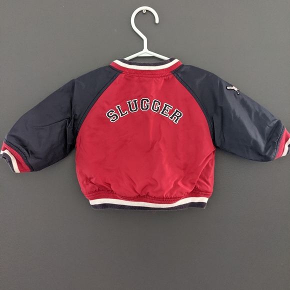 Red & blue "Slugger" bomber style jacket - Picture 2 of 3
